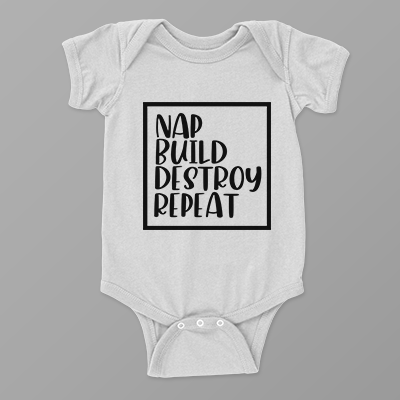 Nap Build Destroy Onesie