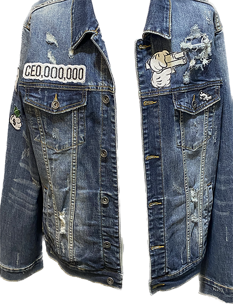 Distressed Denim Jacket - F.U. Pay Me