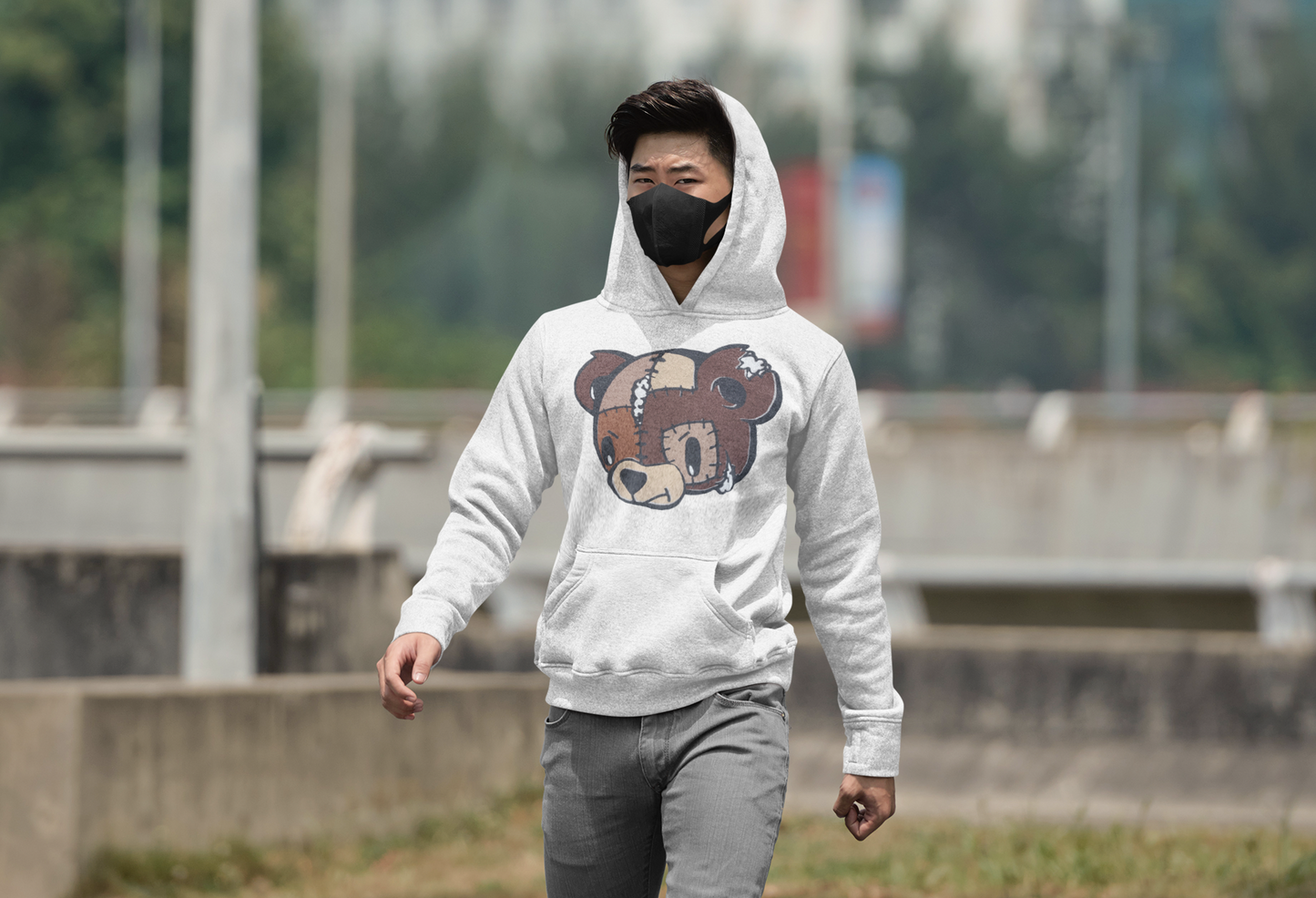 Patchwork Bear Heavyweight Hoodie