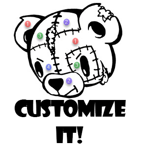 Patchwork Bear Custom Glitter Color Std. Hoodie