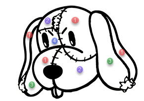 Patchwork Dog Custom Glitter Colors Std.