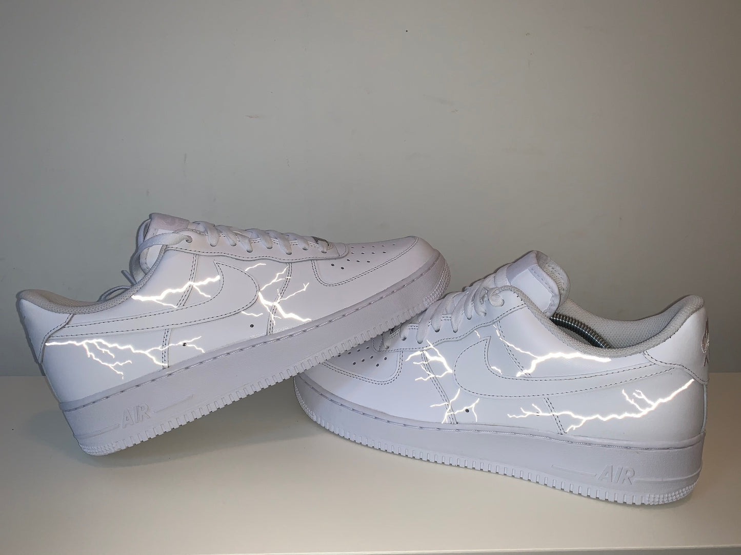 Customized Nike Air Force 1's (Reflective Lightning)