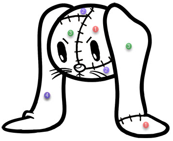 Patchwork Rabbit Custom Glitter Color Std. Hoodie